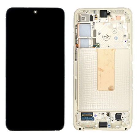 S23 Plus 5G 2023 / S916 - Ecran Display Samsung S916 / S23 Plus 5G 2023  - ORIGINAL Service Pack Cu Rama - CREM / BEJ