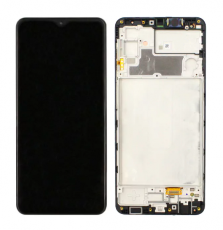 M32 2021 / M325 - Ecran Display Samsung M32 2021 / M325 ORIGINAL Service Pack cu Rama - NEGRU