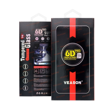 Folii Samsung - FOLIE Sticlă securizată 6D PRO VEASON Compatibil Cu SAMSUNG A16 4G / A165 / A16 5G / A166 / A17 / A175 / A26 / A265 / M16 5G / M166 - NEGRU