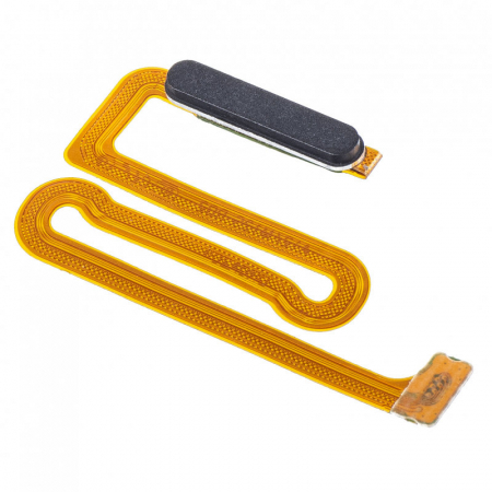 Piese si Componente - Buton cu banda flex si senzor amprenta GALAXY A12 / A125 / A12 / A127- Black / Negru