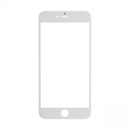 Piese IPHONE - Geam sticla cu rama si adeziv OCA  Iphone 6 Plus Alb pentru reconditionare display iphone