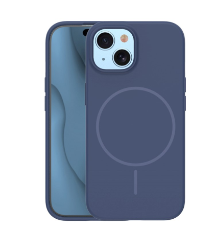 Huse IPHONE - Husa SILICONE THIN MAG CASE COMPATIBIL CU IPHONE 13 - DARK BLUE