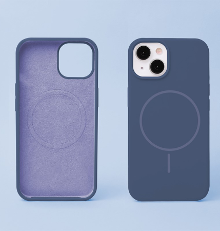 Husa SILICONE THIN MAG CASE COMPATIBIL CU IPHONE 13 - DARK BLUE [1]