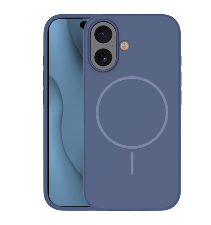 Huse IPHONE - Husa SILICONE THIN MAG CASE COMPATIBIL CU IPHONE 16 - DARK BLUE