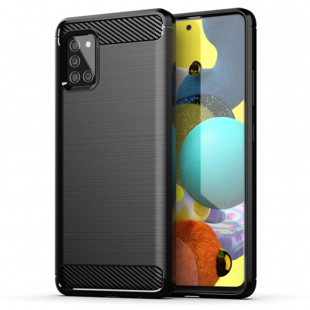 Huse Telefoane - Husa CARBON CASE COMPATIBIL Cu SAMSUNG A51 / A515 - NEGRU
