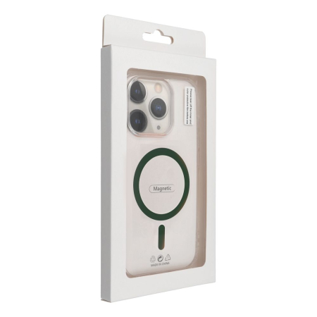 Husa Silicon Drop Glue Colorful Compatibil MagSafe pentru SAMSUNG S26 ULTRA / S948 - Transparent cu Inel verde inchis [2]