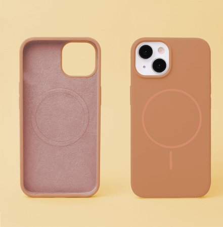 Husa SILICONE THIN MAG CASE COMPATIBIL CU IPHONE 15 - CARAMEL [1]