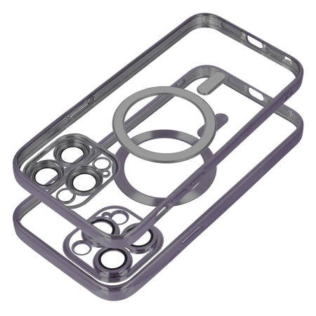 Husa Silicon Electro Mag Cover COMPATIBIL cu IPHONE 15 Pro Max - TRANSPARENT / BLACK [1]