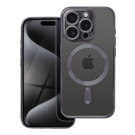 Huse IPHONE - Husa Silicon Electro Mag Cover COMPATIBIL cu IPHONE 15 Pro Max - TRANSPARENT / BLACK