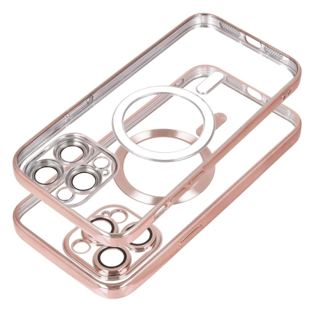Husa Silicon Electro Mag Cover COMPATIBIL cu IPHONE 16 - TRANSPARENT / GOLD [1]