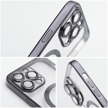 Husa Silicon Electro Mag Cover COMPATIBIL cu SAMSUNG A56 5G / A566 - TRANSPARENT / BLACK [1]