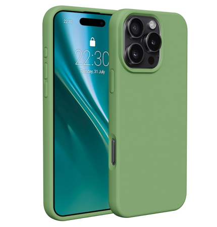 Huse IPHONE - Husa ETTERI Silicone Case  COMPATIBIL CU IPHONE 15 Pro - LIGHT GREEN