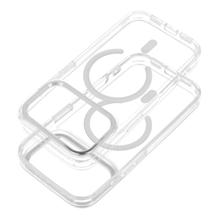 Huse Telefoane - Husa Silicon Frame Mag Cover Compatibil Cu Iphone 17 PRO  - Transparent