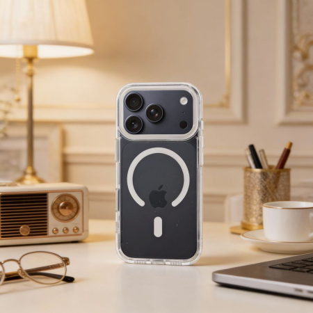 Husa Silicon Frame Mag Cover Compatibil Cu Iphone 17  - Transparent [3]