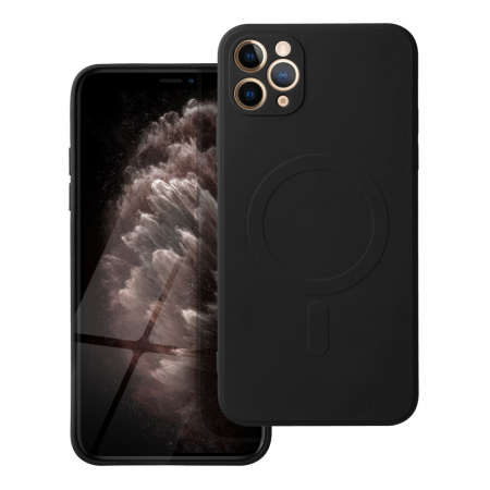 Huse IPHONE - Husa Silicon Mag Cover MagSafe IPHONE 11 PRO MAX - NEGRU