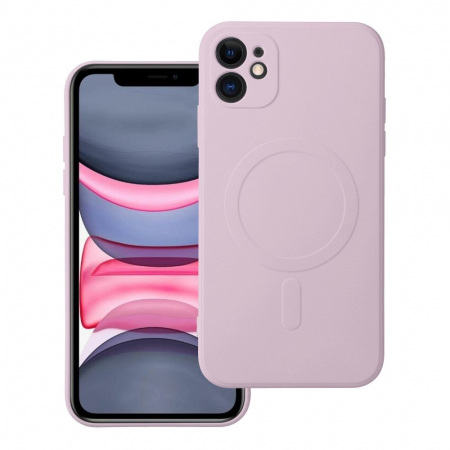 Huse IPHONE - Husa Silicon Mag Cover MagSafe IPHONE 11 PRO MAX - ROZ