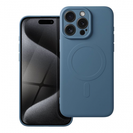 Huse IPHONE - Husa Silicon Mag Cover MagSafe IPHONE 15 PRO MAX - ALBASTRU