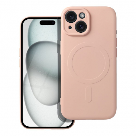 Huse IPHONE - Husa Silicon Mag Cover MagSafe IPHONE 15 - ROZ