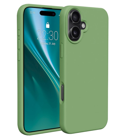 Huse IPHONE - Husa ETTERI Silicone Case  COMPATIBIL CU IPHONE 16 - LIGHT GREEN