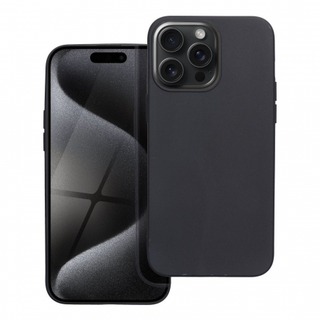 Huse IPHONE - Husa SILICONE MATT TPU CASE IPHONE 15 PRO - NEGRU