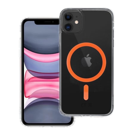 Huse Telefoane - Husa Silicon Drop Glue Colorful Compatibil MagSafe pentru IPHONE 11 - TRANSPARENTA