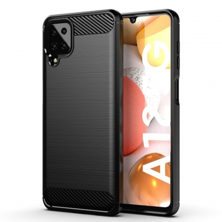 Huse Telefoane - Husa CARBON CASE COMPATIBIL cu Samsung Galaxy A12 / A125 / A127 - NEGRU