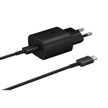 Incarcatoare Priza - Incarcator Retea EP-TA800EBE + Cablu USB-C - USB-C SAMSUNG 25W Service Pack NEGRU - BULK