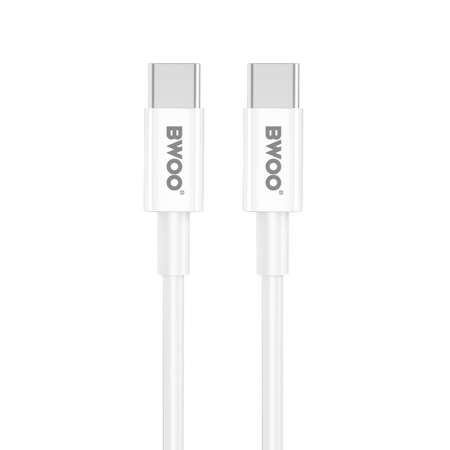 Incarcator Retea BWOO USB C 20W + Cablu Type C - Type C - ALB [2]