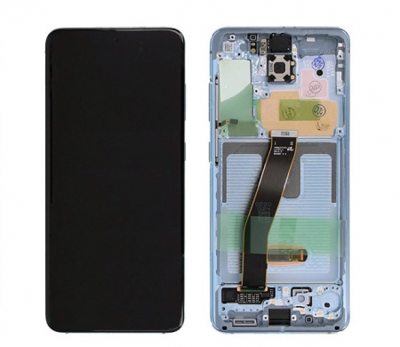 S20 / G980 - Ecran Display Samsung S20 G980 / G981 ORIGINAL Service Pack - ALBASTRU