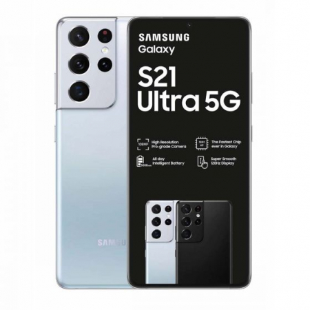 Galaxy S - Ecran Display Samsung S21 Ultra 5G / G998 Fara camera frontala ORIGINAL Service Pack - ARGINTIU