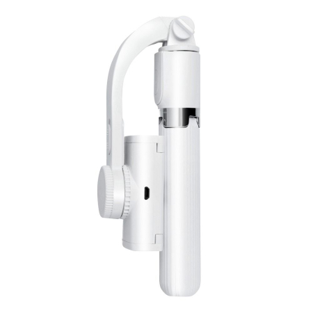 Selfie Stick, Tripod GIMBAL SSTR-L08 cu Stabilizator si Telecomandă Wireless - Alb suport telefon [3]