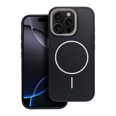 Huse IPHONE - Husa Silicon Frame Mag Cover Compatibil Cu Iphone 17 PRO - NEGRU