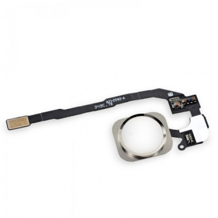 Piese si Componente - Buton HOME COMPATIBIL Cu IPhone 5s / SE Cu Banda - Alb / Argintiu