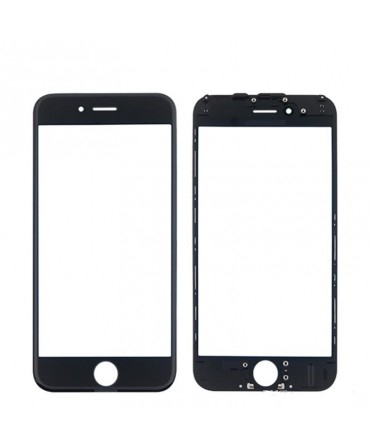 Piese si Componente - Geam sticla cu rama si adeziv OCA COMPATIBIL cu Iphone 6 Plus NEGRU