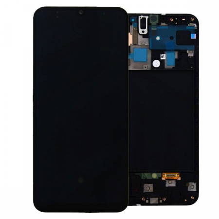 Ecrane Pentru SAMSUNG - Ecran Display Samsung A50 / A505 2019 Service Pack NEGRU - ASSEMBLED
