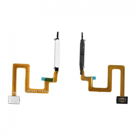 Piese SAMSUNG - Buton cu banda flex si senzor amprenta COMPATIBIL Cu SAMSUNG A22 5G / A226 - Alb