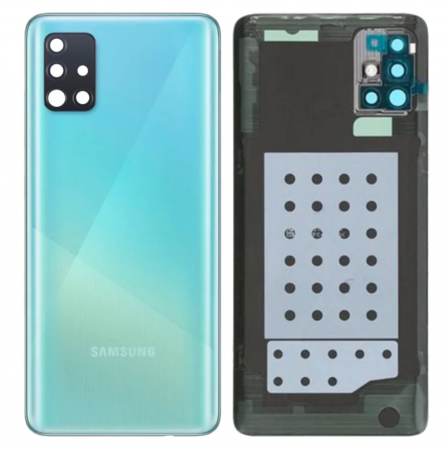 Capace spate - Capac baterie cu geam camera SAMSUNG A51 / A515 SERVICE PACK - ALBASTRU