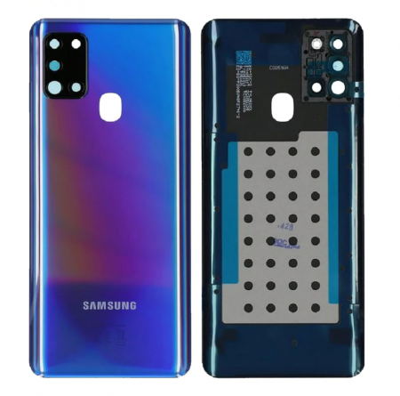 Capace spate - Capac baterie cu geam camera SAMSUNG A21S / A217F - SERVICE PACK - Prism Blue