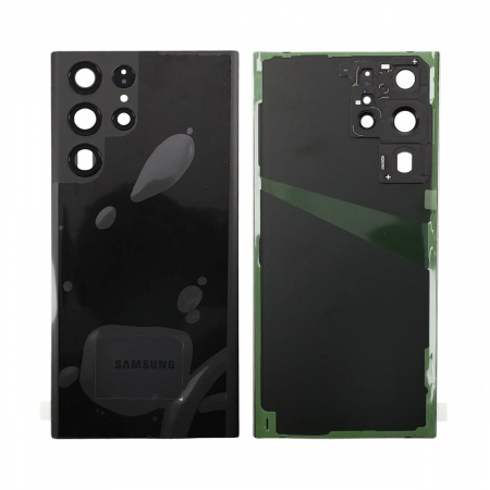 Capace spate - Capac baterie cu geam camera SAMSUNG S908B / S22 Ultra Service Pack - Phantom Black