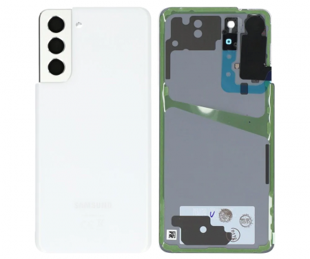 Capace spate - Capac baterie cu geam camera Samsung S21 / G991 Service Pack - PHANTOM WHITE