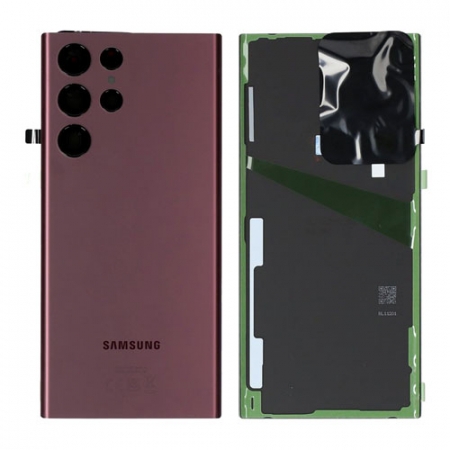 Capace spate - Capac baterie cu geam camera SAMSUNG GALAXY S908B / S22 Ultra Service Pack - BURGUNDY