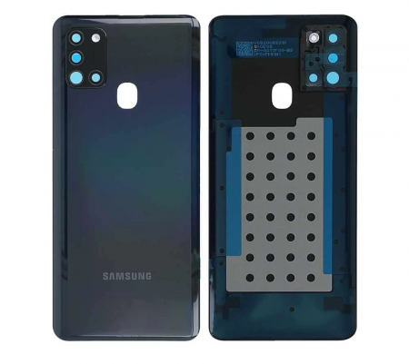 Capace spate - Capac baterie cu geam camera SAMSUNG A21S / A217F - SERVICE PACK - NEGRU