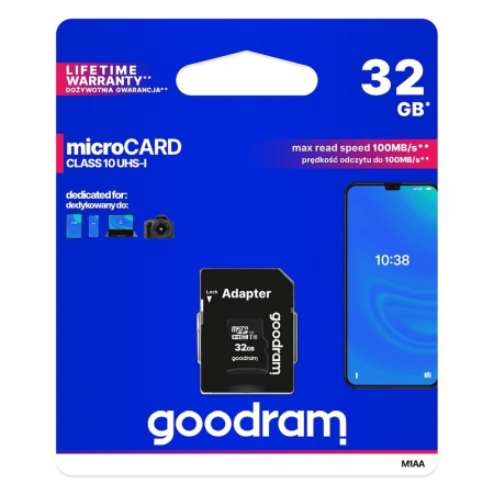 Alte Accesorii - Card de memorie microSD GOODRAM 32GB 100MB/s clasa 10 UHS I cu adaptor SD