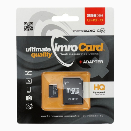 Alte Accesorii - Card de memorie microSD IMRO 256GB 100MB/s clasa 10 UHS 3 4K cu adaptor SD