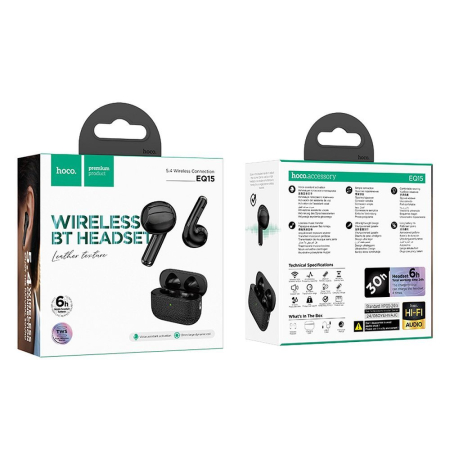 Casti Handsfree - Căști Bluetooth Hoco TWS EQ15 - NEGRU