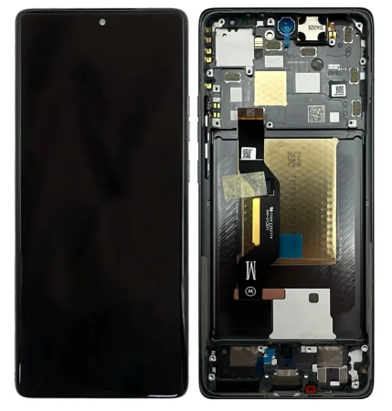 Ecrane Pentru MOTOROLA - Ecran / Display MOTOROLA EDGE 50 5G Service-Pack cu Rama - KOALA GREY