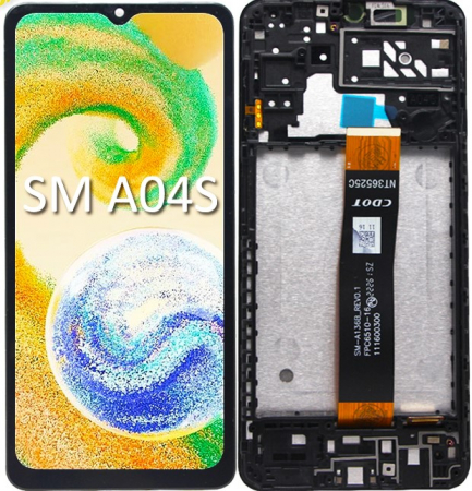 A047 / A04s 2022 - Ecran Display Samsung A047F / A04S 2022 Service Pack Cu Rama NEGRU