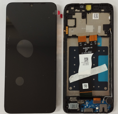 A057 / A05S 2023 - Ecran Display SAMSUNG A05s / A057 Service Pack Cu Rama Si Modul Incarcare - NEGRU