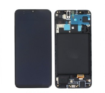 Galaxy A - Ecran Display Samsung A205 / M107 / A20 / M10S 2019 Service Pack Cu Rama - NEGRU