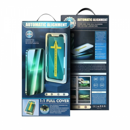 Folii COMPATIBILE Pentru Huawei - FOLIE Sticlă 6D Pro HdClear Easy-Install Glass pentru Iphone 15 Pro Max cu margine Neagra